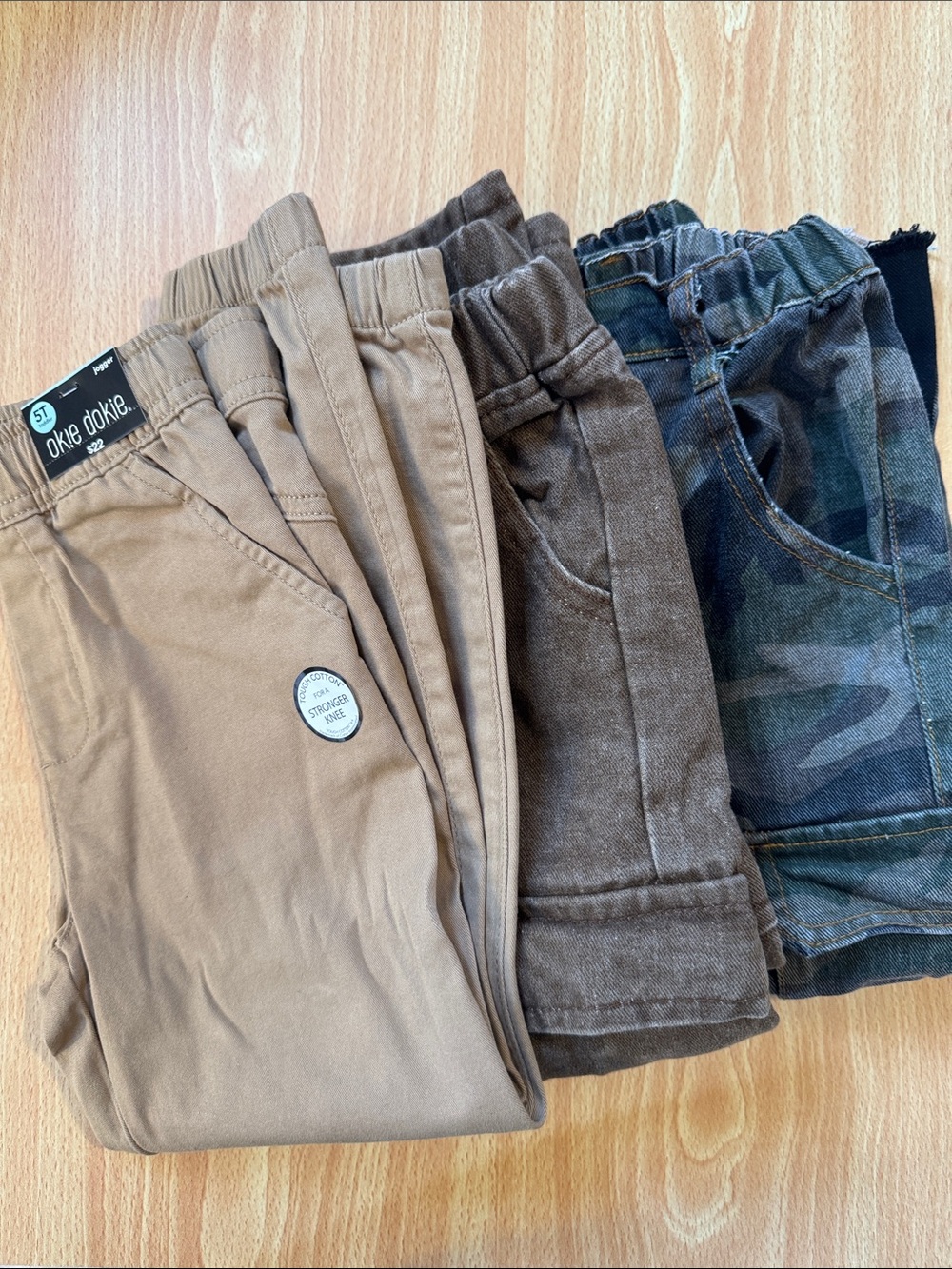 Kids' Pull-On Cargo Bundle in Tan, Brown, and Camouflage